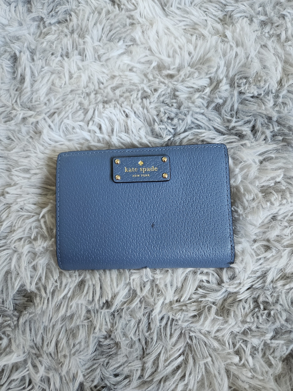 Kate Spade New York Tellie Grove blue leather bi-fold wallet